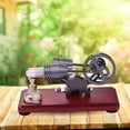 thumbnail image 4 of Retro Style Hot Air Stirling Engine Motor Model Dollar Flywheel Design Educational Toy Electricity Generator with Colorful LED Light String DIY for Teacher Student Teens Children Adult, 4 of 7