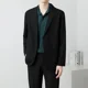 thumbnail image 5 of Chaqueta marrón de gran tamaño para hombre, trajes largos y blazers, abrigos, moda 2024, novedad en botonadura sencilla, 5 of 5
