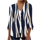thumbnail image 2 of ICHUANYI Clearance Women's V Neck Shirt Graphic Printing Three-Quarter Sleeve Casual Blouse With Button Tops(Dark Blue, XL) ICHUANYI WER2023080910554, 2 of 5