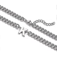 thumbnail image 2 of Stainless Steel Cuban Link Necklace for Initial A-Z Boys Men Women with Letter Pendant 6.5mm 18+2 Inches Jewelry Gift, 2 of 5
