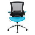 thumbnail image 2 of Black Screen Back Manager's Chair with Blue Faux Leather Seat, 2 of 7