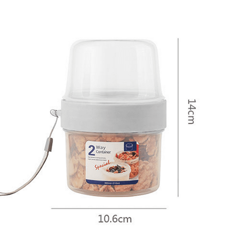 Double Layer Breakfast Cups Oatmeal Container Jars Practical Plastic  Multicolor Leak Proof 870ml/1070ml With Spoon