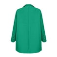 thumbnail image 5 of Lady 2 Piece Outfit Sets Casual Oversized New Trendy Women Blazer Suit Set Solid Color Dressy Casual Long Sleeve Cardigan Coat with Long Pants Outfits Green 4XL, 5 of 5