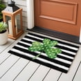 thumbnail image 4 of St. Patrick's Day Entryway Rug 2'x3'&nbsp; Non Slip Front Door Mats, Lucky Shamrock Grass Black Stripes Entrance Rugs Indoor Outdoor Carpet, Washable Floor Mats Small Area Rug for Bedroom Kitchen, 4 of 8