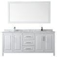 thumbnail image 2 of Wyndham Collection Daria 80" Square-Sinks Wood Double Bathroom Vanity in White, 2 of 3