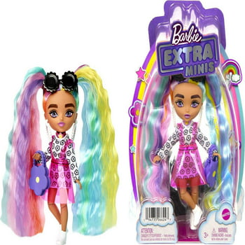 Barbie Extra Minis Doll #6 (5.5 in) in Fashion & Accessories, with Doll Stand