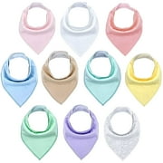 Baby Bandana Drool Bibs for Drooling and Teething 10 Pack Organic Cotton Baby Bibs for Girls Boys Stylish Baby Drool Bibs