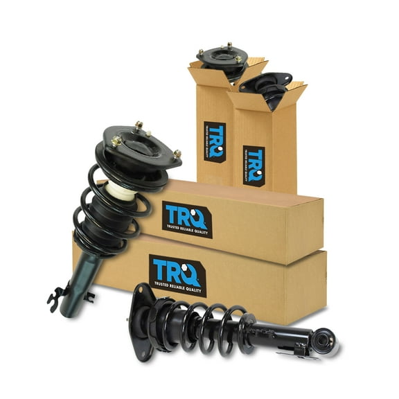 TRQ Front and Rear Complete Strut Assembly & Shock Absorber Kit Complete Strut & Coil Spring Assembly Shock & Spring Strut Assembly Fits Select 2007-2013 Mini Cooper