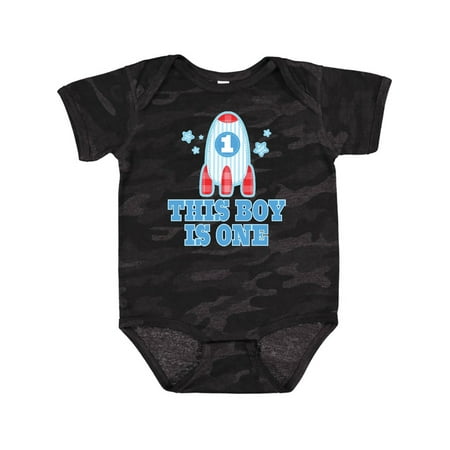

Inktastic 1st Birthday Boy Rocket Ship Gift Baby Boy Bodysuit