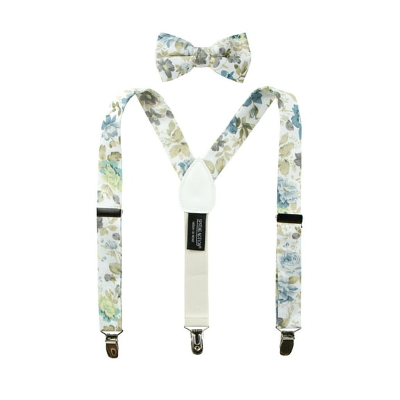 Spring Notion Boys' Cotton Floral Suspenders and Bow Tie For Kids Toddlers Infants