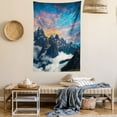 thumbnail image 2 of Mountain Tapestry, Alpine Scenery Foggy Italian Natural Park Vivid Sky Above Clouds Photography, Wall Hanging for Bedroom Living Room Dorm Decor, 60W X 80L Inches, Black White Blue, by Ambesonne, 2 of 5