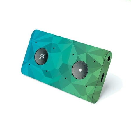 Skin Decal Wrap Compatible With Amazon Echo Auto Sticker Design Blue Green Polygon