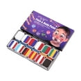 thumbnail image 3 of Paleta de pintura facial y corporal, pigmento para pintura facial, 12 cuadrículas, combinación de colores vibrantes Estilo B, 3 of 8