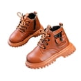 thumbnail image 2 of LvhaoGJOB Kids' Lace-Up Design Ankle Boots with Side Zipper and Thick Platform Sole, 2 of 9