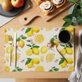 thumbnail image 2 of Yellow Lemons Placemats Set of 6 Farmhouse Summer Botanical Leaves Flowers Place Mats Indoor Wipeable Table Mats Washable Cloth Dining Table Placemats for Kitchen Holiday Party Home Decor 13x19 Inch, 2 of 9