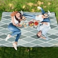 thumbnail image 6 of Extra Large Picnic Beach Blanket Waterproof Sand Proof Portable Outdoor Mat Bluish White Block 60x80, 6 of 9