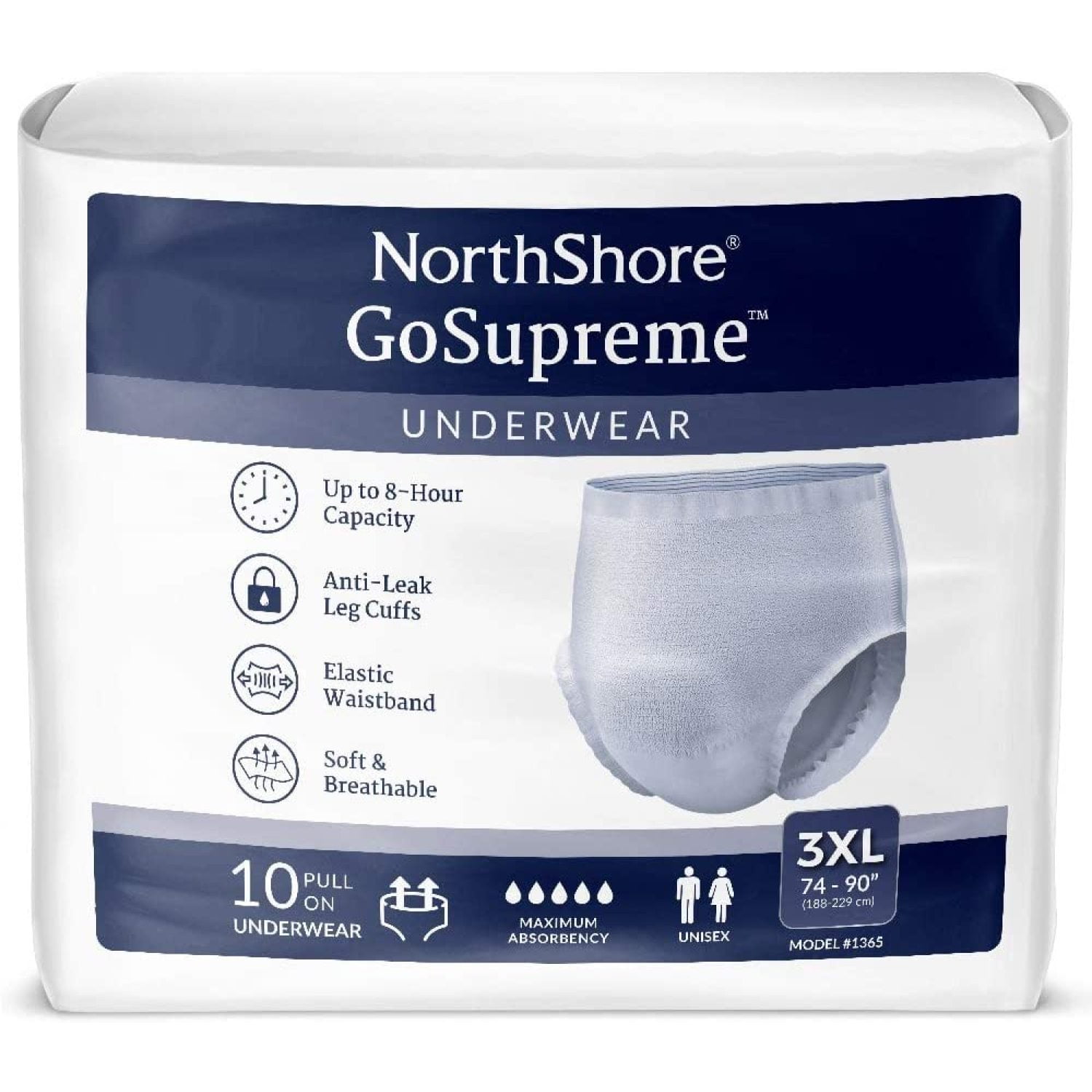 NorthShore GoSupreme Pull-On Incontinence Underwear for Men and Women ...