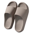 thumbnail image 3 of Xfvqtps Shower Shoes for Mens and Womens Plus Size Thick Sole Stripe Solid Color Non Slip Soft Cushioned House Bathroom EVA Slides Slippers Coffee, 3 of 9