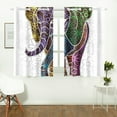thumbnail image 2 of MKHERT Elephant Floral Window Curtain Kitchen Curtains Window Treatments 26x39 inch,Set of 2, 2 of 3