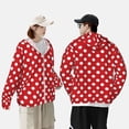 thumbnail image 6 of Balery Red Polka Dot Men's Women's UPF 50+ Sun Protection Lightweight Hoodie Performance Long Sleeve Shirt for Fishing Running-3X-Large, 6 of 9