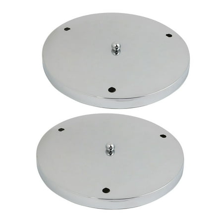 Chrome Chassis - 2pcs 250mm Straight Edge Chassis Pendant Parts Ceiling Lamp Disc Kit Chrome Tone