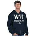thumbnail image 4 of WTF Where's the Fish Fisherman Funny Zip Hoodie Sweatshirt Men Brisco Brands L, 4 of 5
