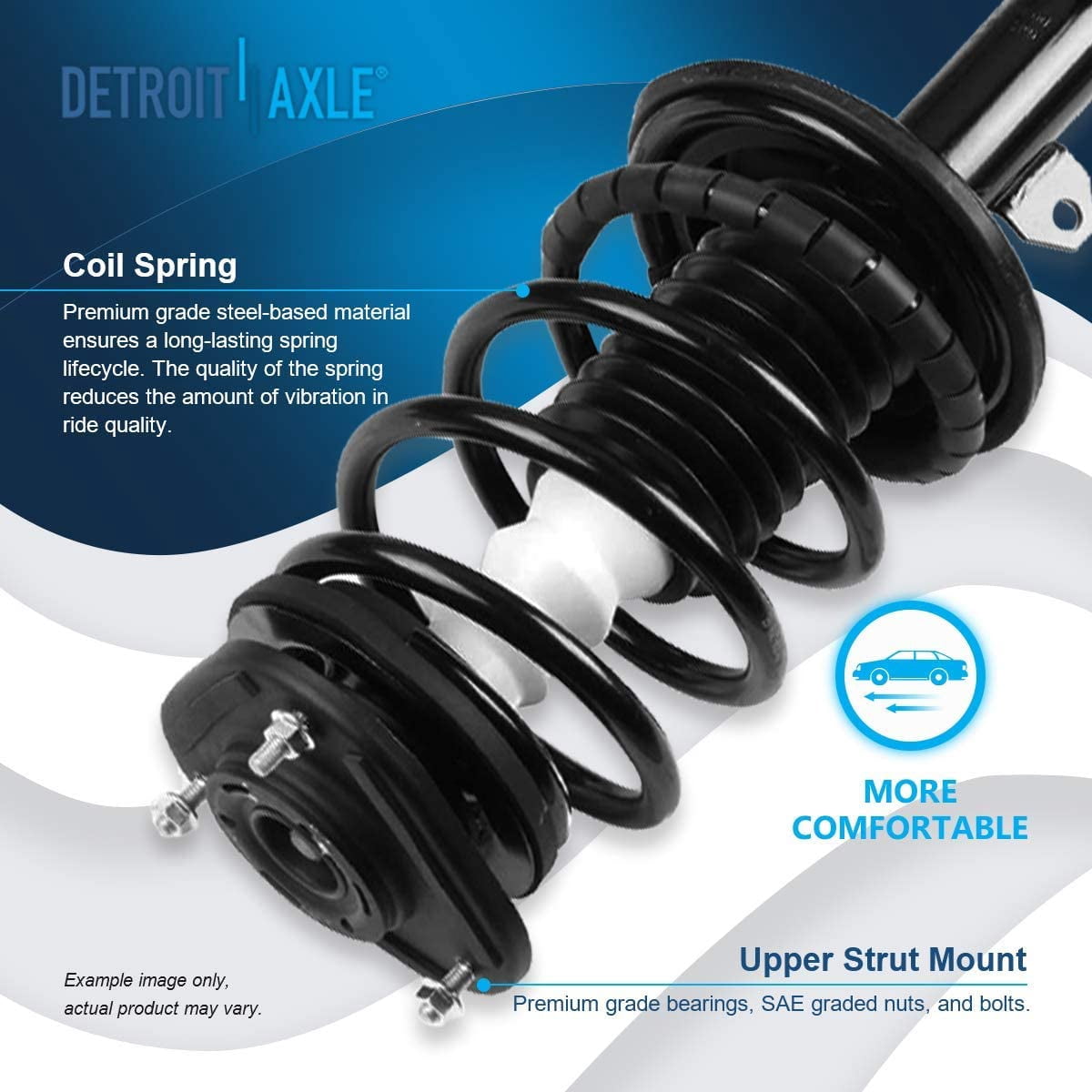 Detroit Axle - Front Struts for 2004-2009 Toyota Prius Complete 2 Struts w/Coil Spring 2005 2006 2007 2008 Replacement Quick Install Ready Struts Assembly