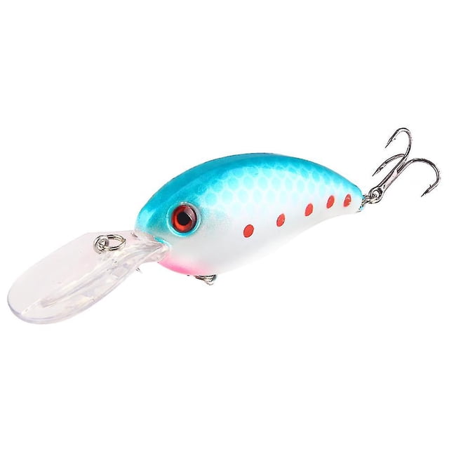 Azul 1pc manivela ojos 3d pesca anzuelo afilado aparejo