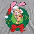 thumbnail image 2 of Ren & Stimpy Christmas Wreath Ren With Santa Hat Unisex Adult Crewneck Sweatshirt, 2 of 5