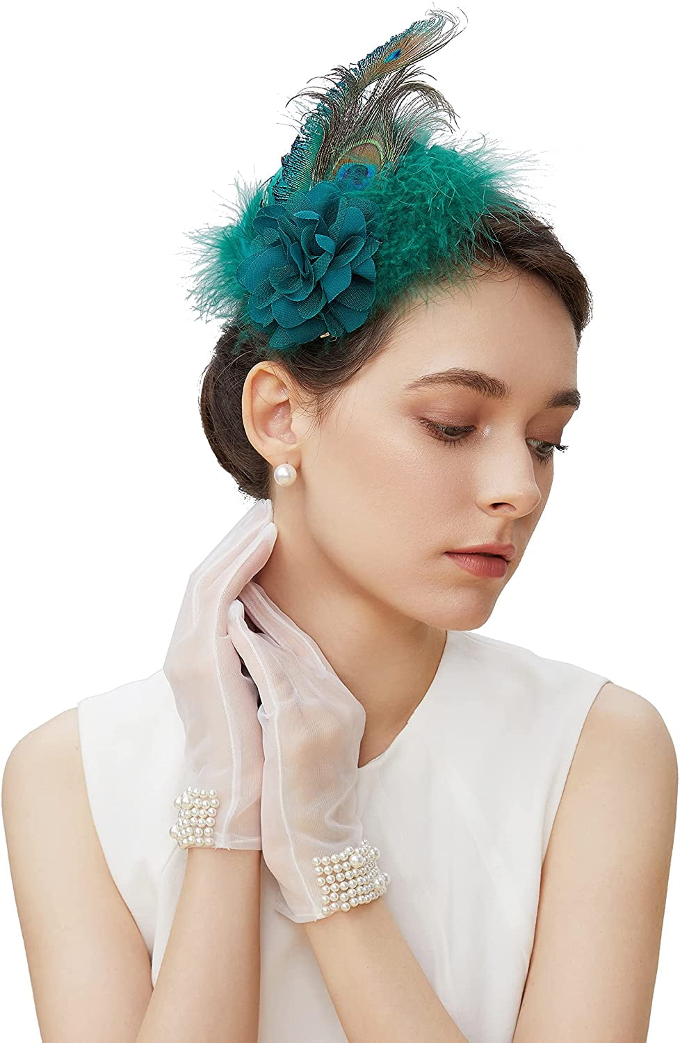 Fascinator Hat for Women Tea Party Kentucky Derby Fascinator Peacock