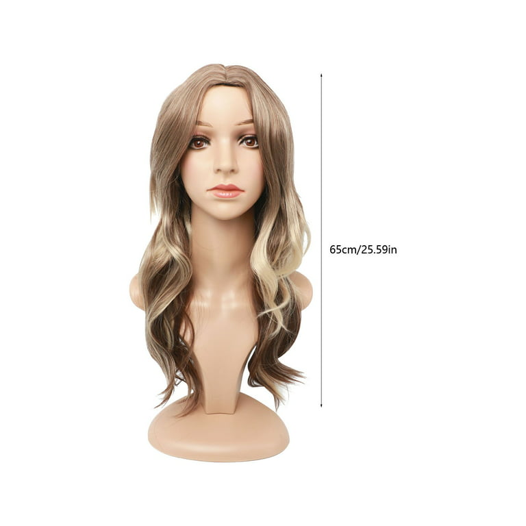 WOXINDA Hair Stand for Braiding Hair Braid Hair Holder Stand Fiber High  Temperature Silk Wig For Women With Gradient Brown Dyeing Medium Length  Curly Hair Cover Suitable For Women's Wigs Blonde Wig 