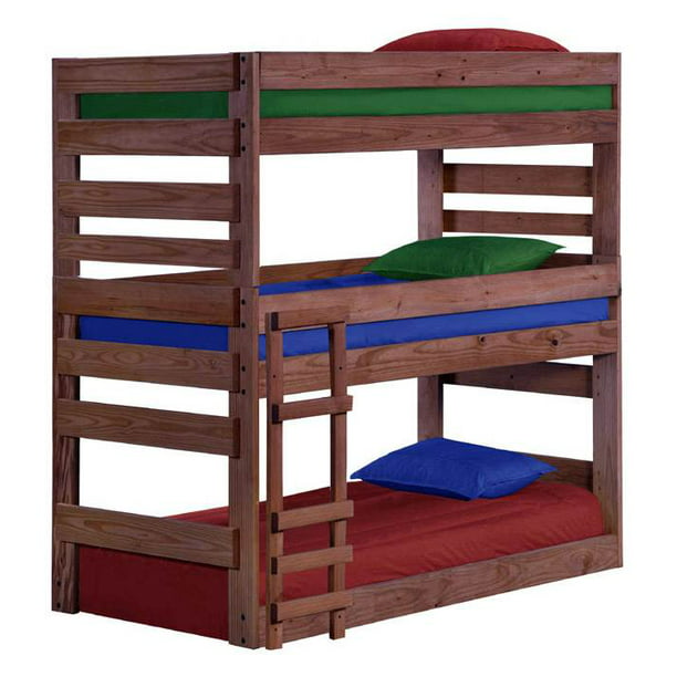 Twin Triple Extra Long Bunk Bed, Timber Trail Bunk Bed