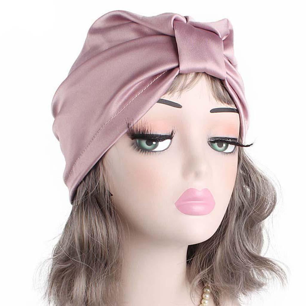 FVDPWYE 2x 100% Silk Sleeping Sleep Hat Night Hair Care Bonnet Scarves Hair Wrap