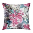 thumbnail image 1 of EREHome Brown Abstract Exotic Flowers Artistic Colorful Botanical Color Dark Drawing Pillowcase Cushion Cases 16x16 inch, 1 of 1