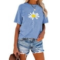 thumbnail image 2 of XCHQRTI Daisy Shirt Womens Be Kind Graphic Casual Short Sleeve Tee Top, 2 of 9