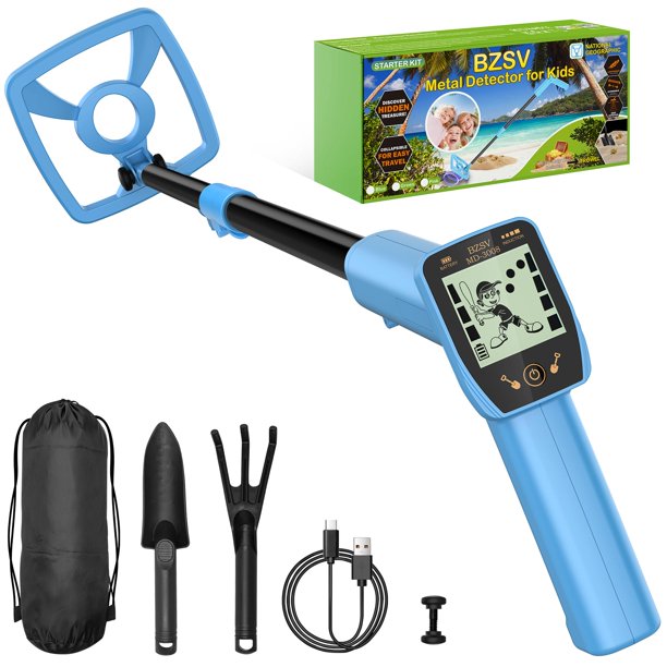 Detector de Metales BZSV para Niños Ajustable 85-103 cm Bobina Impermeable