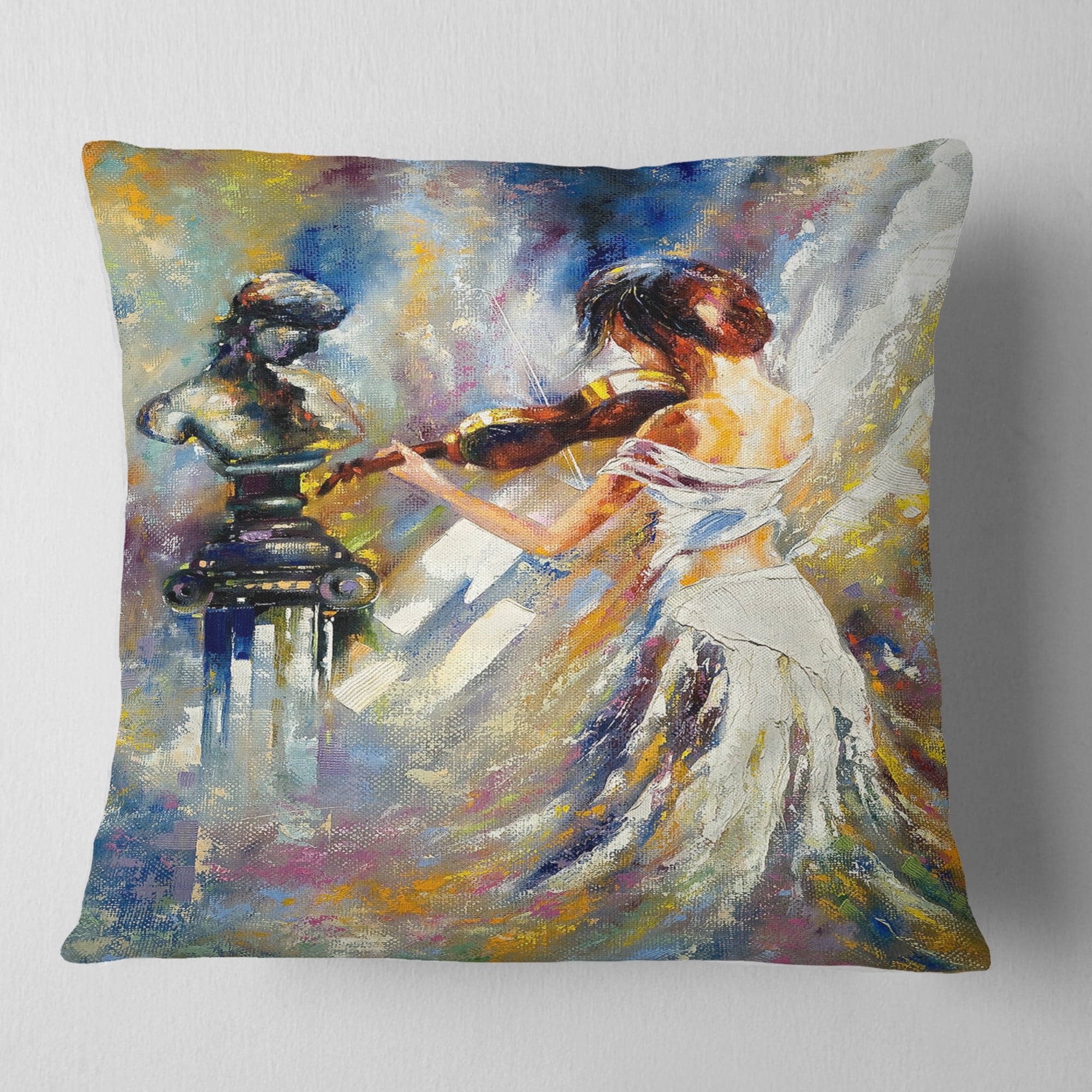 Designart Love with Endless Music - Abstract Throw Pillow - 16x16