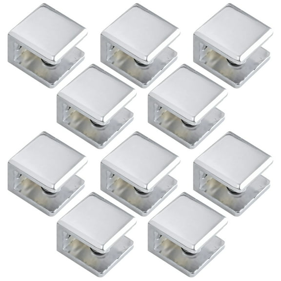 10 Pcs Zinc Alloy Glass Shelf Brackets, Wall-Mount Glass Support Clips, No Drill Installation, Strong and Long-lasting, Ideal for Home and Commercial Use, K104 Glass Clamp