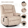 thumbnail image 2 of Hramk Beige Recliner Chair Sofa, Swivel Reclining Chairs for Adults, Nursery Rocking Chair with Massage and Heat, Living Room Single Sofa Recliners with Remote Control and Cup Holder, 2 of 7