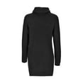 thumbnail image 3 of Women's Fashion High Neck Solid Color Pullover Knit Sweater With Split Hem And Sleeves Christmas Sweater Womens Sweaters Lightweight Mens Quarter Zip Woman Sweaters Sweatshirts Retro Snow Tipped, 3 of 7