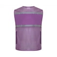 thumbnail image 4 of VeFlora Unisex Mesh Safety Vest, High Visibility Reflective Work Vest with Multiple Pockets, Breathable Lightweight Security Vest for Construction, Volunteers, Outdoor Activities(Purple/L), 4 of 4