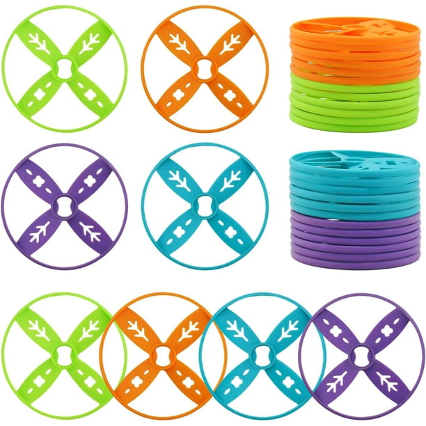 Juego de 24 discos voladores de repuesto: compatible con la mayoría de los juguetes de disco volador portátiles y de pie - Accesorios de juegos al aire libre para niños - Diversión sin límites