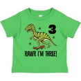 thumbnail image 3 of Inktastic 3rd Birthday Dinosaur Skateboarding Boys Toddler T-Shirt, 3 of 5