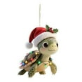 thumbnail image 2 of Dserfhy Turtle Shape Christmas Ornament with Santa Hat 2D Acrylic Xmas Tree Decor for Indoor Outdoor Holiday Hanging Decorations, 2 of 8