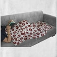 thumbnail image 6 of Kiss Soft Flannel Fleece Throw Blanket, Monochrome Design Warm Tone Girl Kises, Cozy Plush for Indoor and Outdoor Use, 60" x 80", Ruby and White, by Ambesonne, 6 of 6