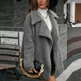 thumbnail image 4 of CEHVOM Womens Warm Faux Coat Jacket Winter Solid Long Sleeve Outerwear, 4 of 7