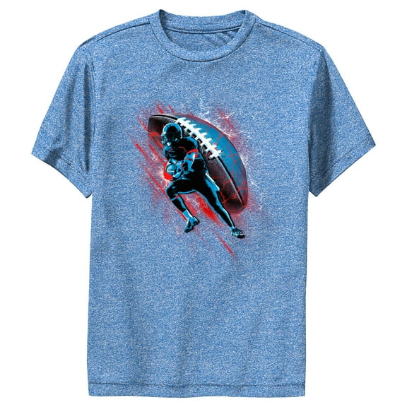 Boy's Lost Gods True Football Player Performance Graphic Tee Royal Blue Heather X Large
