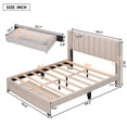 thumbnail image 4 of Leumius Queen Size Platform Bed with A Storage Drawer,Velvet Upholstered Bed Frame with Wingback Vertical Channel Tufted Headboard,Beige, 4 of 8