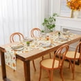 thumbnail image 6 of Fall Placemats Set of 6 Orange Maple Leaf White Pumpkin Farmhouse Harvest Autumn Table Mat Thanksgiving Seasonal Linen Style Waterproof Kitchen Dining Table Decoration Indoor Outdoor 12x18 Inch, 6 of 6