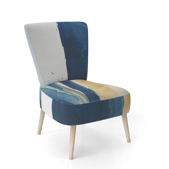 Designart "Indigo Panel IV" Upholstered Glam Modern Accent Chair - Arm Chair